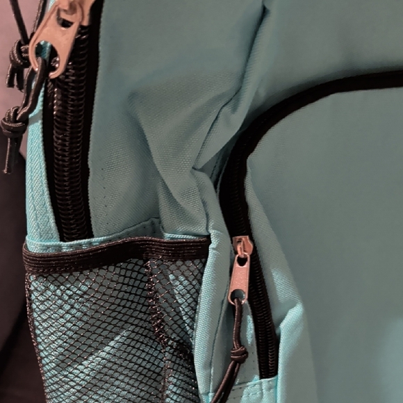 Aqua Turquoise Backpack Bookbag - Picture 3 of 4